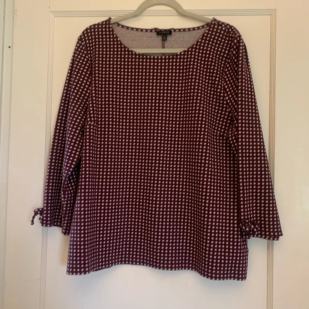 Talbots Ponte' Knit scoop neck 3/4 sleeve tunic top
